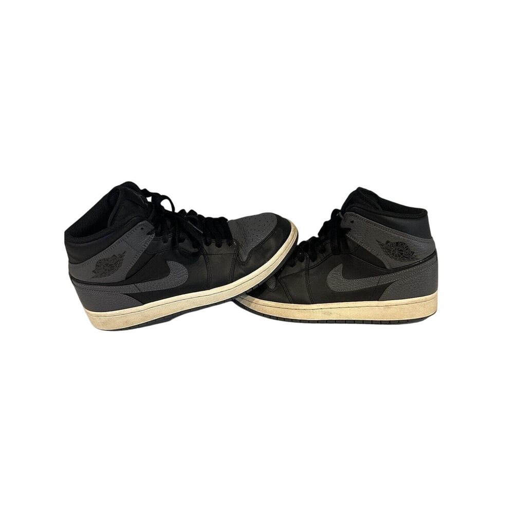 Nike Air Jordan 1 Mid‎ Black Dark Grey White Shadow Shoes 554724-041 Men Size 9